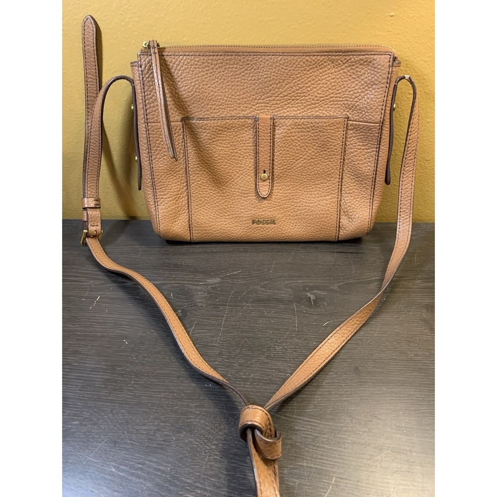 FOSSIL‎ Gemma Women's Crossbody Bag Purse Brown Pebbled Leather